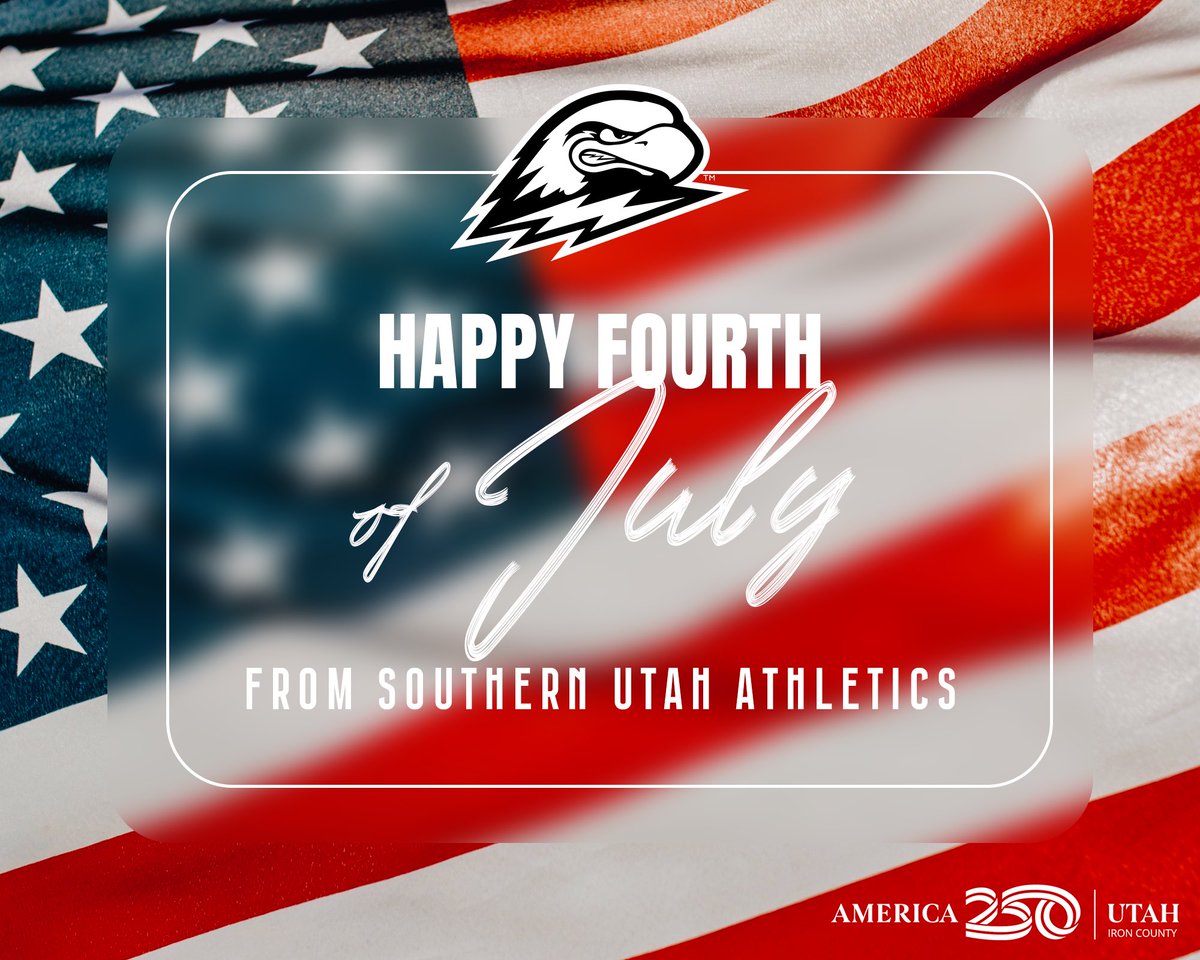 Wishing you a safe and spirited Fourth from Southern Utah Athletics 🇺🇸 

#TBirdNation ⚡️ #RaiseTheHammer