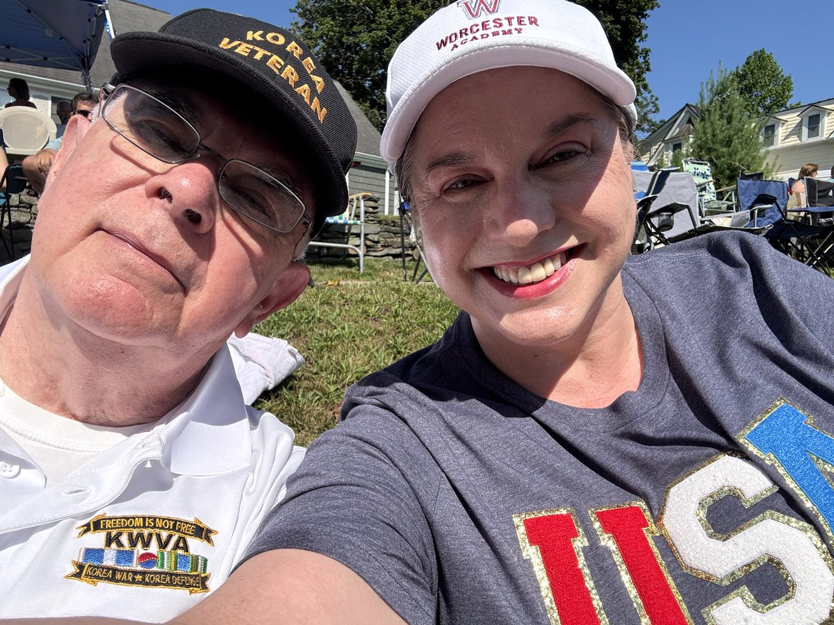 CaitlinMcWriter's tweet image. With my dad in Bristol, Rhode Island, at America’s oldest continuous Fourth of July parade. My nephew Liam, a Lieutenant and dentist in the US Navy, will be marching in his dress whites!