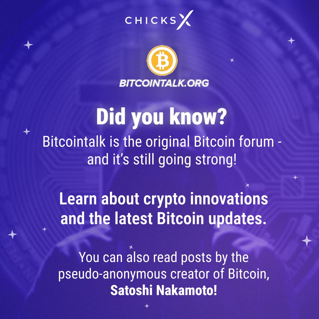 Have you visited Bitcointalk? 🤔
#Bitcointalk #CryptoExchange #ChicksX