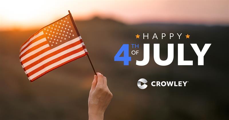 CrowleyMaritime's tweet image. Happy Fourth of July! Today we’re celebrating the spirit of independence and innovation that America is built upon. Wherever you are, we hope you're enjoying the day safely.
