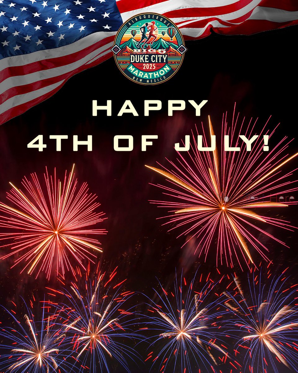 Happy 4th of July! 🇺🇸

Register for the 2025 Big 5 Duke City Marathon this Weekend and we will donate a FREE registration to a veteran in need! #oneforone

Register: DukeCityMarathon.com