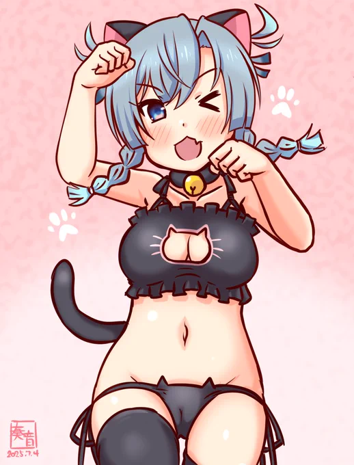 「提督、ありがとう!この分、ちゃんと働きます! …あぁ、ちょこっと!ちょこっとだけですから!」 #艦これ版真剣お絵描き60分一本勝負_20250704 #しまね丸