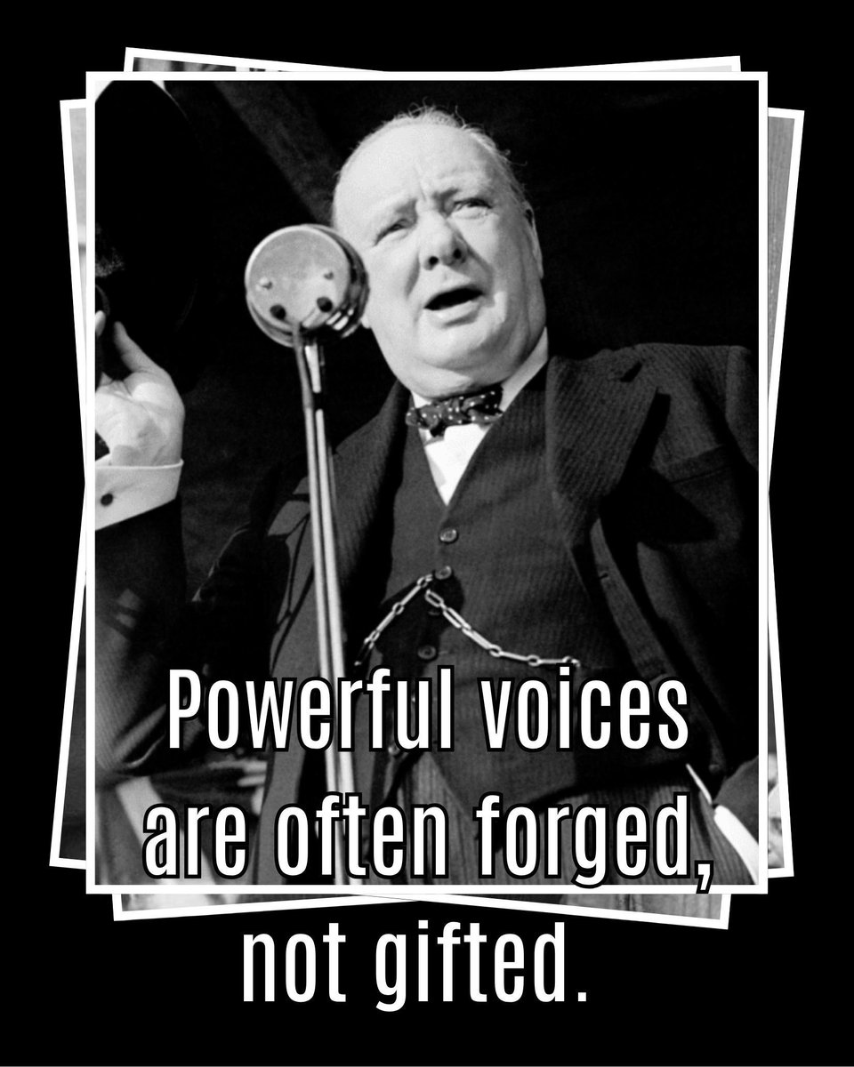ChurchillCentre's tweet image. Churchill’s voice is legendary. But few know: he had a speech impediment.
He overcame it by rehearsing constantly—memorizing poetry, crafting cadence.
His voice wasn’t natural. It was earned.
#Churchill #WWII #Resilience #Leadership