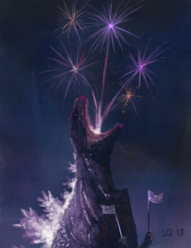 Happy Kai-July 4th to GNP readers and Godzilla fans far and wide! I hope you all have a wonderful and uplifting Independence Day!

Be happy, stay safe, and if you must explode things, please explode them responsibly. 😉 🎇

(Art by the AMAZING <a href="/LarryQuachArt/">Larry</a> )