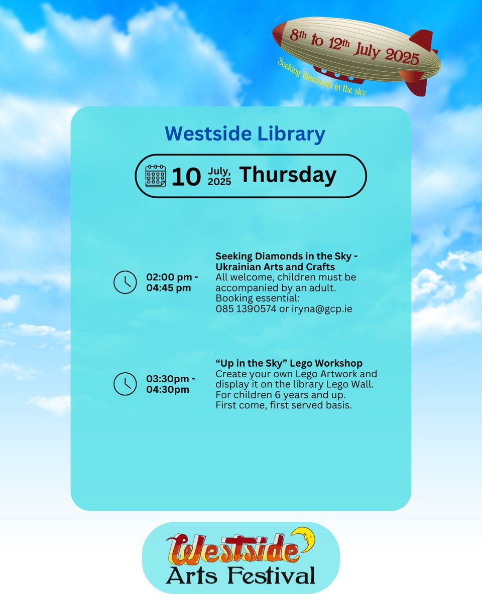Westside Library (@westsidelib) on Twitter photo 🎨 The Westside Arts Festival fun continues!
We’ve got some more exciting events lined up for tomorrow — come join the creativity and community spirit at the library!
📖✨ Explore the full programme here:
👉 westsideresourcecentre.ie/waf.html <a href="/LibrariesGalway/">Galway Libraries</a> <a href="/GalwayCoCo/">Galway County Council</a> <a href="/GalwayCityCo/">Galway City Council</a> 🎨 The Westside Arts Festival fun continues!
We’ve got some more exciting events lined up for tomorrow — come join the creativity and community spirit at the library!
📖✨ Explore the full programme here:
👉 westsideresourcecentre.ie/waf.html <a href="/LibrariesGalway/">Galway Libraries</a> <a href="/GalwayCoCo/">Galway County Council</a> <a href="/GalwayCityCo/">Galway City Council</a>
