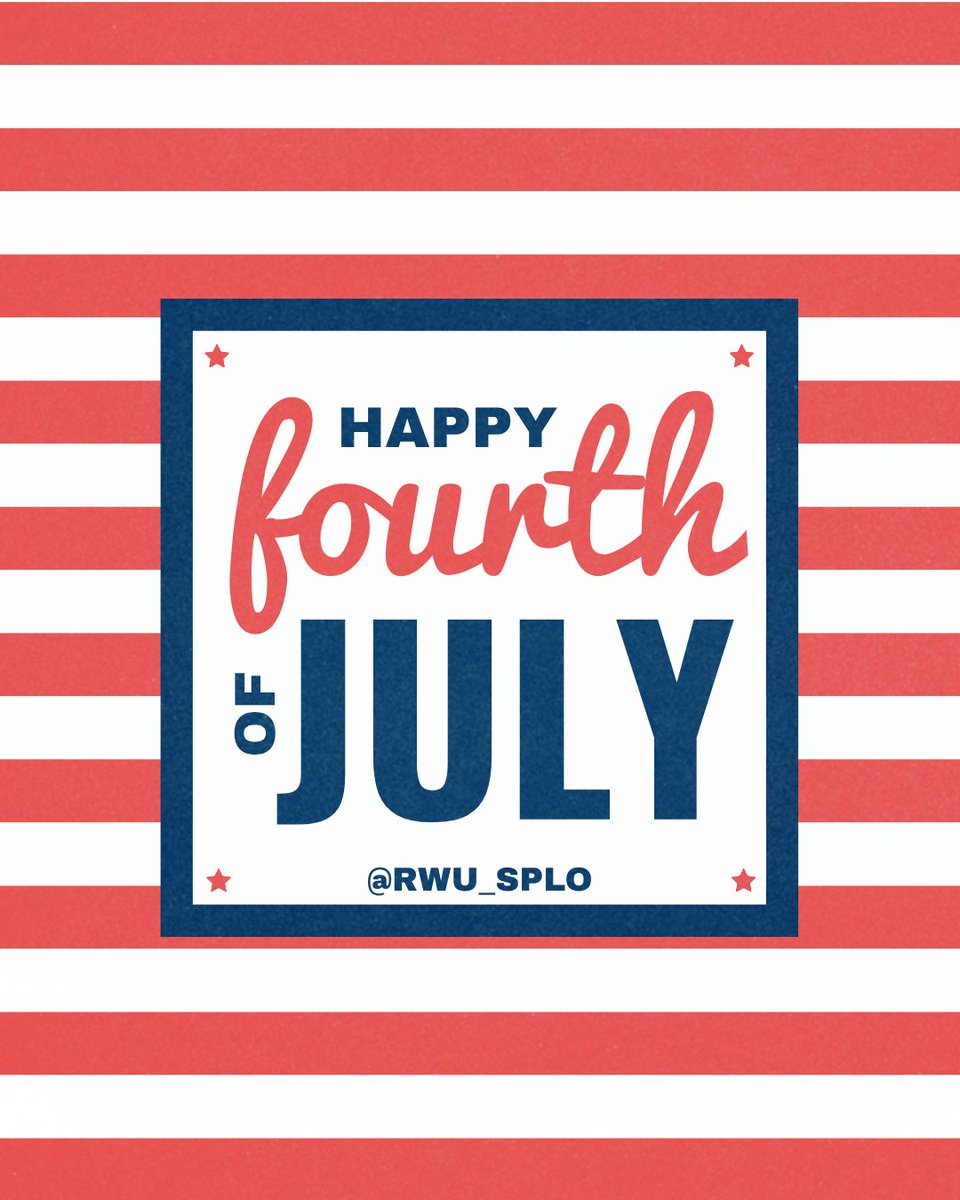 RWU_SPLO's tweet photo. Happy Fourth of July from SPLO! We wish you all a fun and safe holiday 🇺🇲🎆❤️ https://t.co/348iMMXPOQ