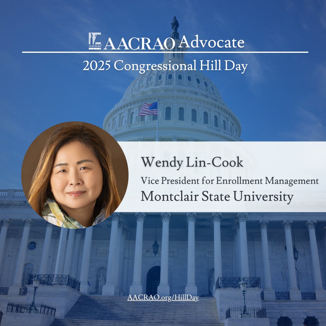 Meet the AACRAO 2025 Congressional Hill Day advocates: Will Lipske, Vicki Walker, and Wendy Lin-Cook. AACRAO 2025 Hill Day will be held in Washington, D.C., from July 14-15. Follow AACRAO on social media to meet the rest of our 2025 Hill Day advocates.
#Advocacy #HillDay2025