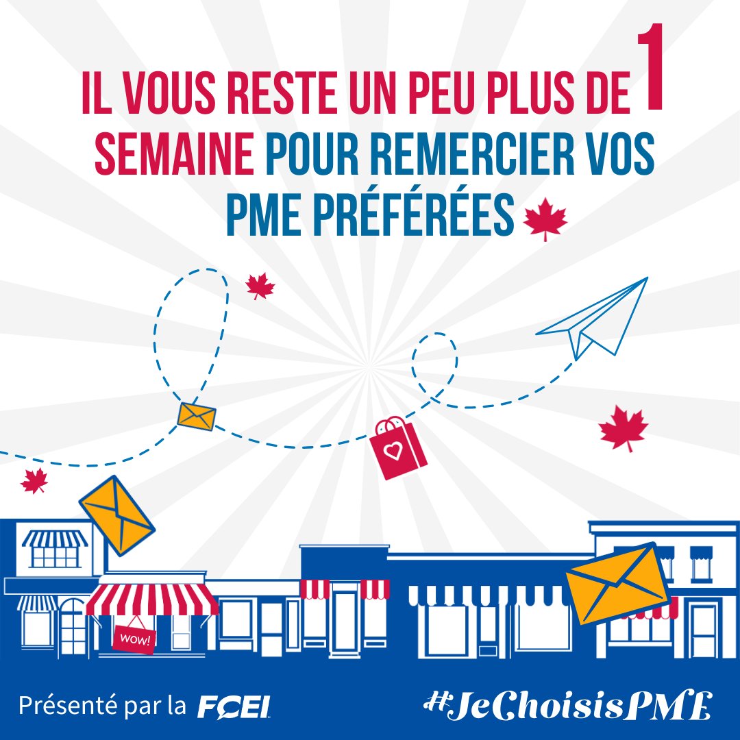 FCEI's tweet image. ⏰ Il reste un peu plus de 1 semaine avant la fin du #ConcoursUnGrosMERCI! Participez en disant « Merci » à vos PME préférées pour courir la chance de gagner GROS.
➡️ Ne manquez pas cette occasion! Visitez hubs.li/Q03vVCTt0 dès aujourd’hui! #JeChoisisPME
