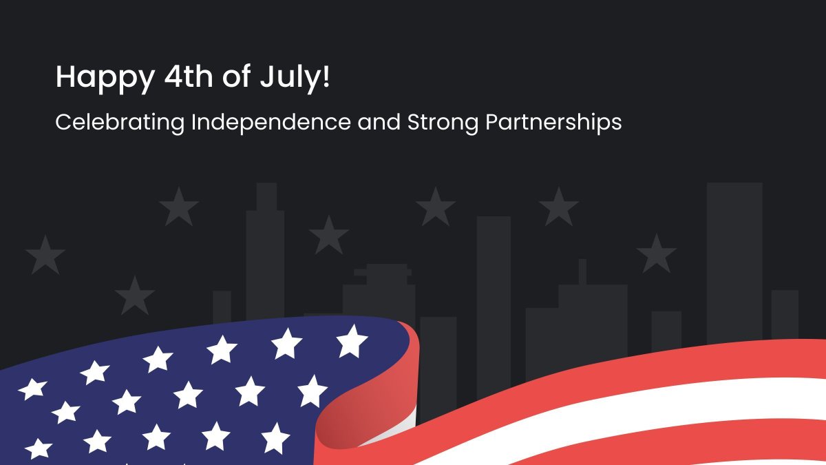 Wishing our U.S. partners &amp; teammates a thoughtful 4th of July! 🇺🇸

Today, we reflect on the value of independence and the strength of collaboration. 
Here’s to continued success and innovation together!

#IndependenceDay #Collaboration #Innovation