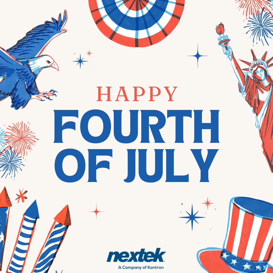 Nextekinc's tweet photo. Happy 4th of July! 🎆
We’re wishing everyone a fun and safe holiday filled with good food, fireworks, and time with the people you love. Cheers to freedom and all the things that make summer great! https://t.co/09qyVomWb2