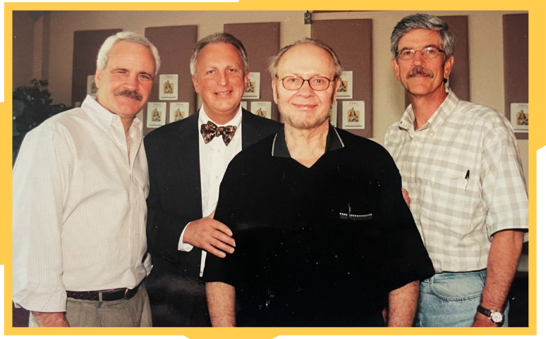 Honoring the Professors behind the HCBE: 

Michael Hoffman founded Bentley’s HCBE in 1976.
Tony Buono taught Management and Sociology for over 40 years.
Bob Frederick co-founded the Alliance for Ethics and Social Responsibility.
Francis Reeves was a professor emeritus at Bentley.