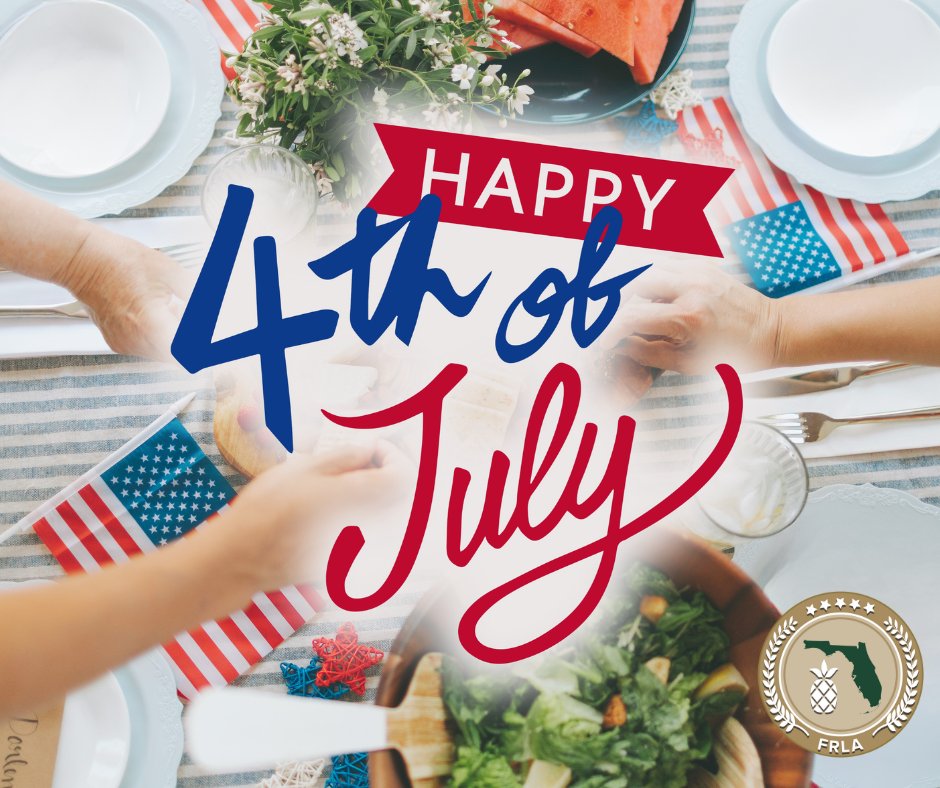 FRLAnews's tweet image. We hope your 4th of July is full of fun festivities and FOOD! 🌭🍔🎆
Happy Independence Day from FRLA!