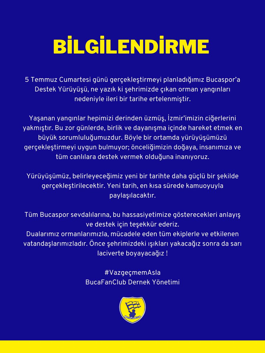Bilgilendirme ;
#BucaFanClub
#VazgeçmemAsla