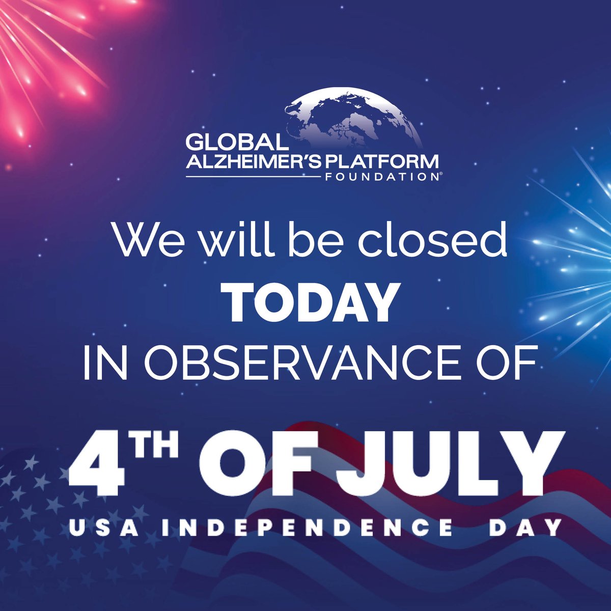 Today, we honor the brave veterans facing #Alzheimers. GAP Offices are closed for reflection. Let's return Monday ready to improve clinical trials for all! 💙🇺🇸