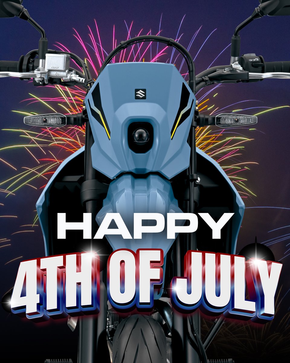 Happy 4th of July from Suzuki Motor USA 

🇺🇸 This 4th of July, we salute the freedom to ride—on the road, the trail, or wherever the throttle takes you.

From all of us at Suzuki, have a safe and thrilling Independence Day!

#Suzuki #SuzukiCycles #4thOfJuly