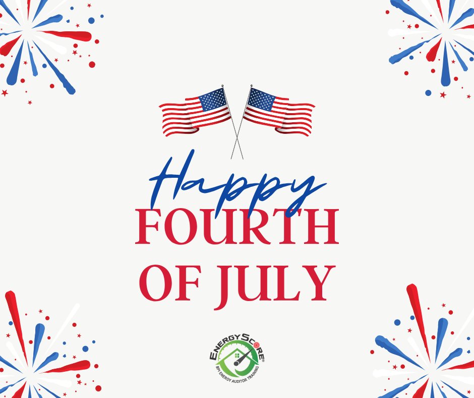 EnergyScore's tweet image. Happy Fourth of July from all of us at EnergyScore! Wishing you a safe, joyful, and energy-smart Independence Day.