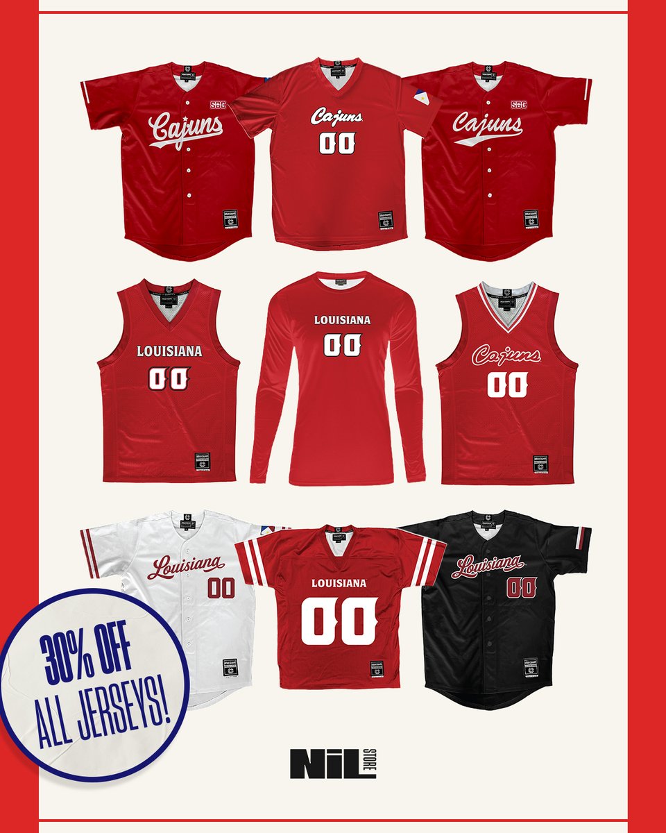 ragincajunsnil's tweet image. Shop our BIGGEST jersey sale of the summer💥 30% OFF every single jersey. Celebrate &amp;amp; Save this 4th of July🇺🇸✨

➡️ nil.store/louisiana
