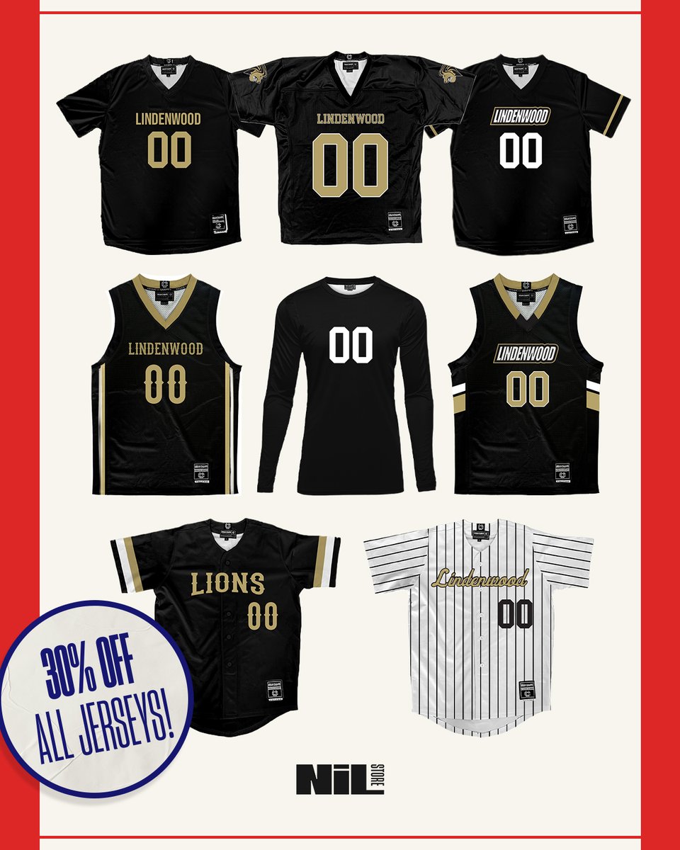 Shop our BIGGEST jersey sale of the summer💥 30% OFF every single jersey. Celebrate &amp; Save this 4th of July🇺🇸✨

➡️ nil.store/lindenwood