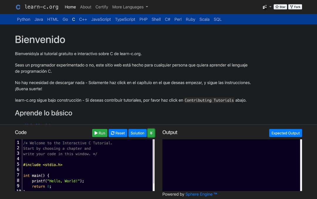 MoureDev's tweet image. Por fin aprender a programar en C es un poco más fácil!

Han creado un tutorial interactivo gratis, paso a paso y en español.
→ Seleccionas la lección
→ Lees la teoría
→ Resuelves el ejercicio (todo desde la web, sin instalar nada)

learn-c.org