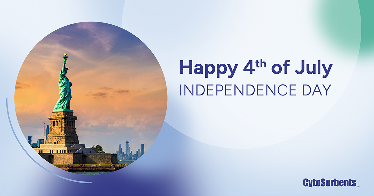 CytoSorbents (@cytosorbents) on Twitter photo Happy Independence Day to all of our friends, colleagues, and partners around the world where freedom is a universal truth.
At #CytoSorbents, we are proud to be part of a global healthcare community committed to freedom of science and improving outcomes for patients worldwide. Happy Independence Day to all of our friends, colleagues, and partners around the world where freedom is a universal truth.
At #CytoSorbents, we are proud to be part of a global healthcare community committed to freedom of science and improving outcomes for patients worldwide.