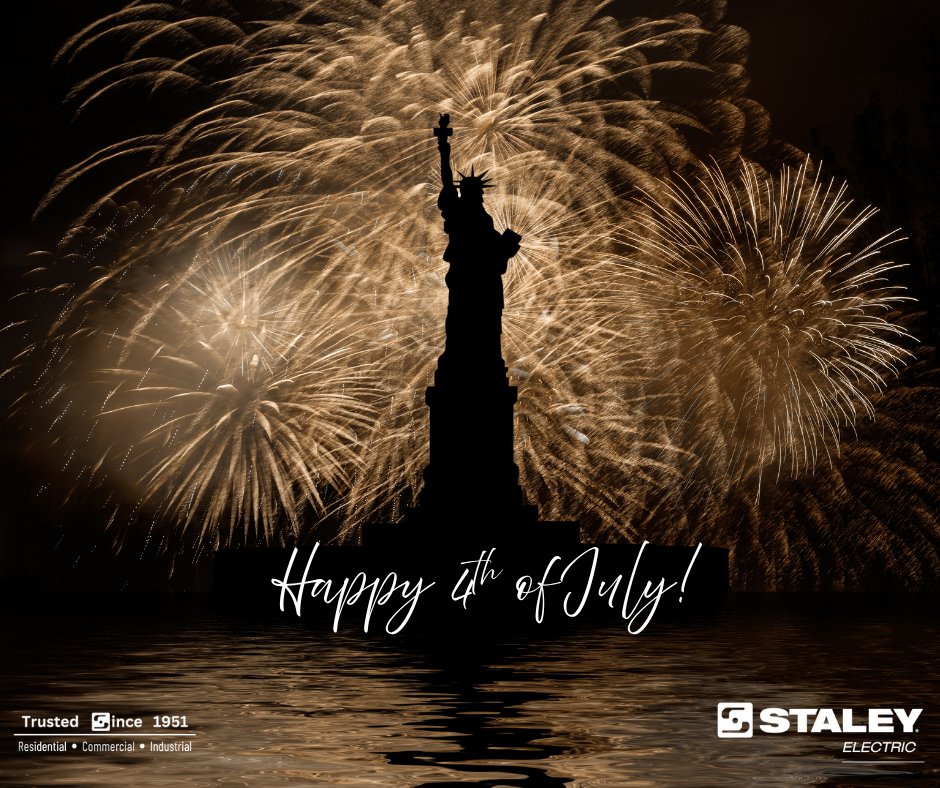 Staley_Electric's tweet image. Happy 4th of July from Staley Electric! 🎇
We’re proud to live and work in this great country — and we’re grateful for the freedom to serve Arkansas every day.
Have a safe, spark-filled celebration! 🔌✨
#4thOfJuly #IndependenceDay #StaleyElectric #ArkansasProud
