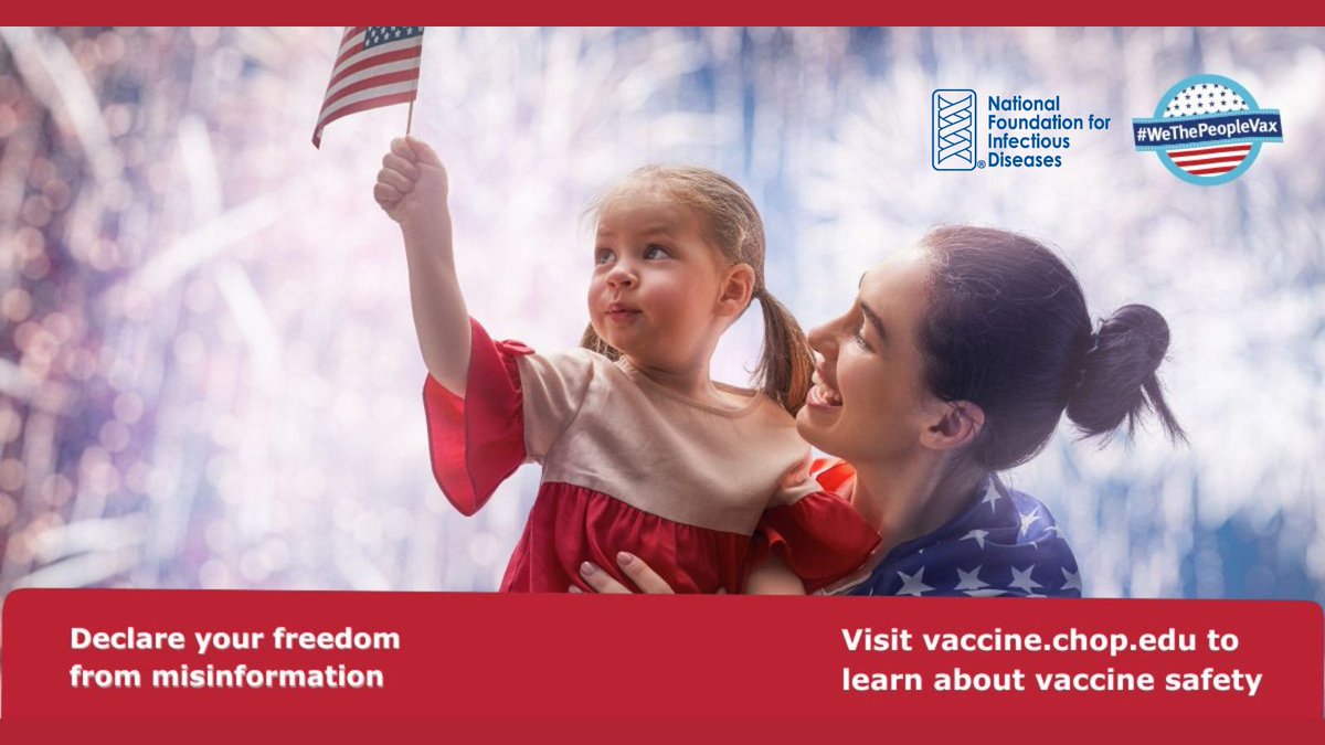 Enjoy summer with peace of mind. Make sure you and your family are protected against vaccine-preventable diseases. Talk to a qualified healthcare professional about recommended #vaccines to help you stay healthy. 

#Happy4thOfJuly 🇺🇸 #WeThePeopleVax 🎉