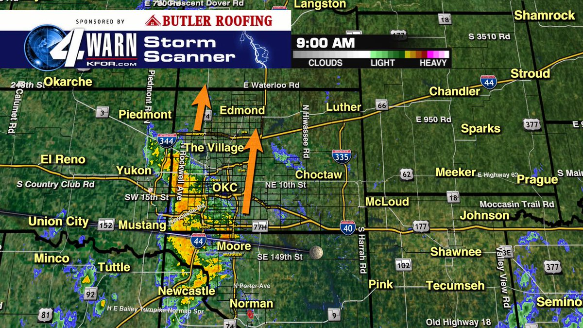 Light to moderate rain will impact the Edmond LibertyFest parade. Keep a poncho handy. The perk? Temps currently in the mid 70s!

9AM FRI <a href="/kfor/">KFOR</a> #okwx