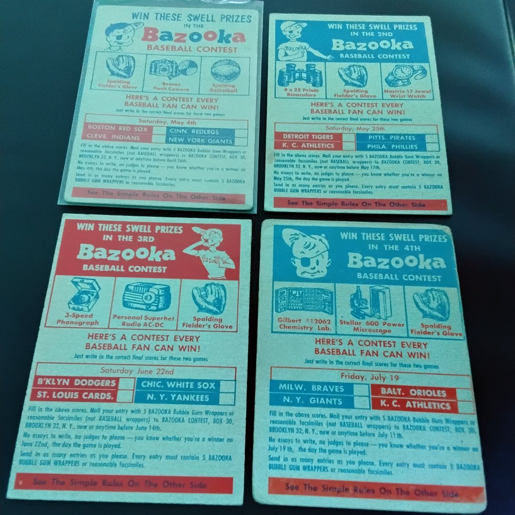 "Win these swell prizes" that were part of the Topps/Bazooka promotion in #1957Topps.