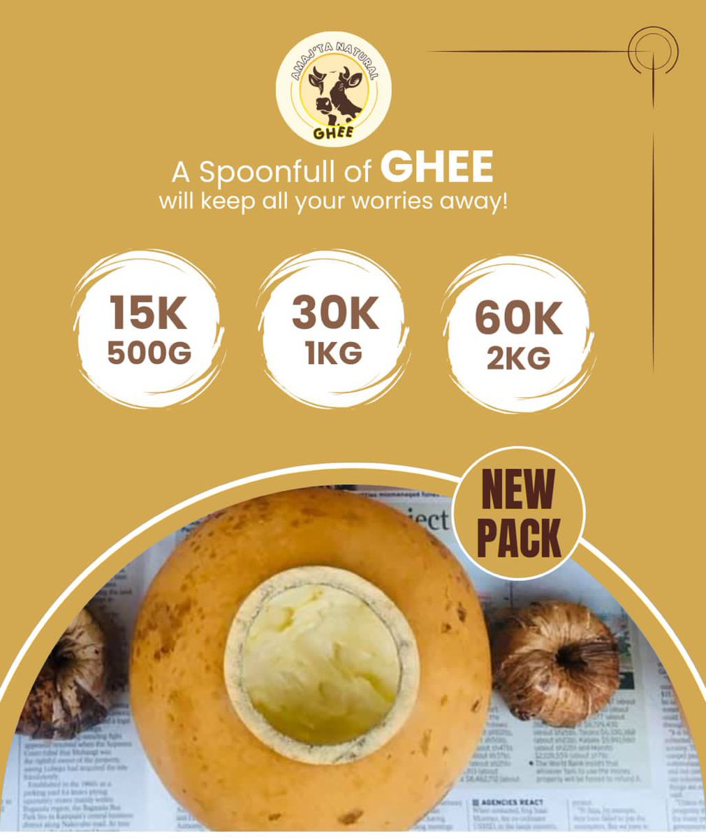 KwikirizaNova's tweet photo. Just 4 clients away from ending the week like a boss! πΌπ§
If youβve been eyeing Amaj'ta Natural Ghee, this is your cue.
β
Pure taste | β
Health perks
DM 0706306276 before someone else eats your jar ππ
#GheeGoals #SupportLocal https://t.co/7Ajw42vHKr