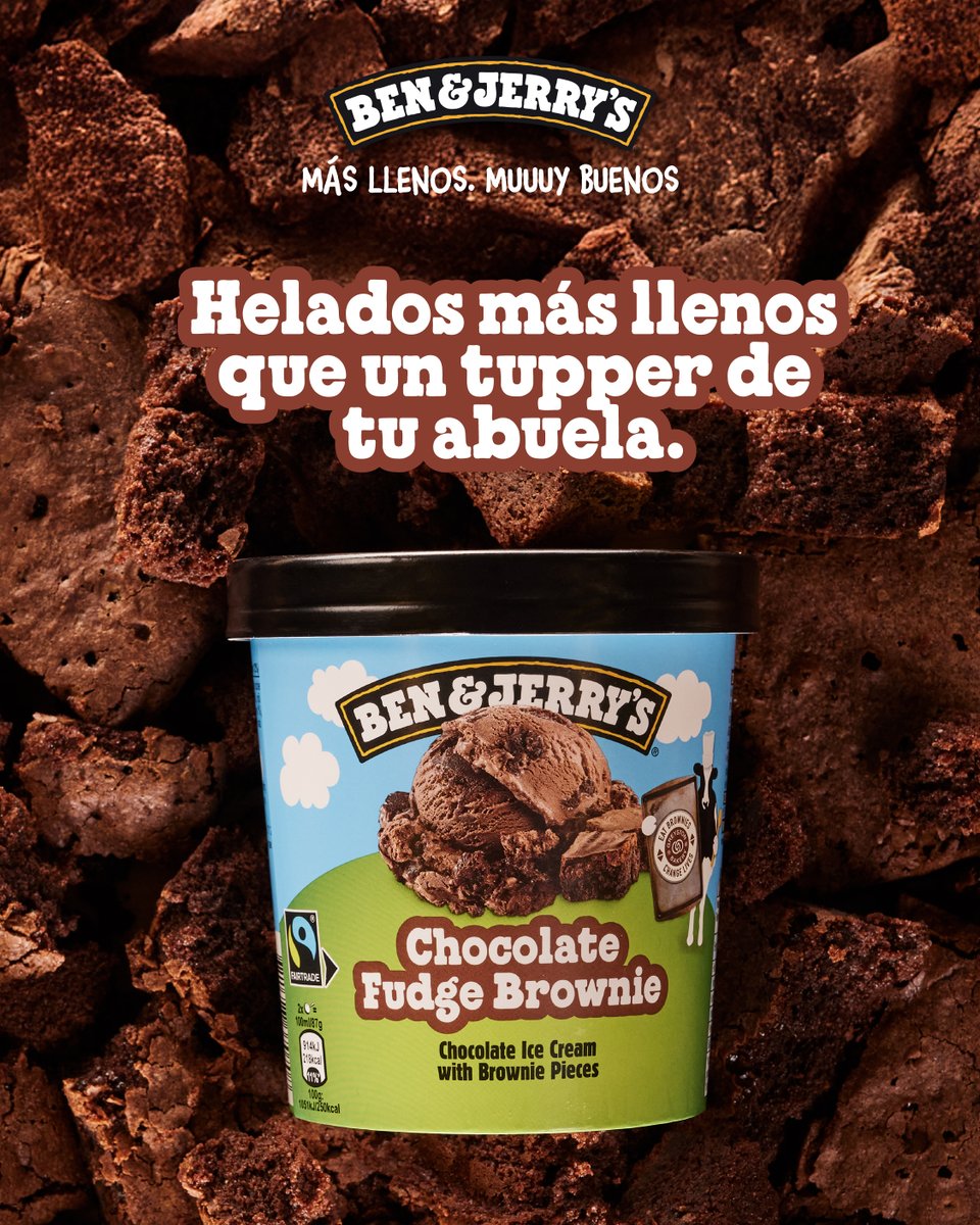 BenAndJerrysEs's tweet photo. No hay nada que se compare con un buen tupper de tu abuela… Menos este Chocolate Fudge Brownie que ESTÁ MÁS LLENO y es MUUUY BUENO.
Comenta 🤎 si quieres que tu abuela te dé un tupper lleno de este helado. 🙈 https://t.co/CUhJn2uzFr