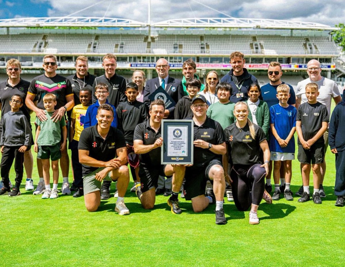 Elliot Foundation (@elliotschools) on Twitter photo 🌍A world record broken (again!)
🏏Last week, a group of Greenside Primary students took part in the world's largest cricket lesson (954 attendees) at Lords Cricket Ground.
🏆The previous record was held by <a href="/KingsRiseAcad/">Kings Rise Academy</a>, another Elliot school! 🌍A world record broken (again!)
🏏Last week, a group of Greenside Primary students took part in the world's largest cricket lesson (954 attendees) at Lords Cricket Ground.
🏆The previous record was held by <a href="/KingsRiseAcad/">Kings Rise Academy</a>, another Elliot school!