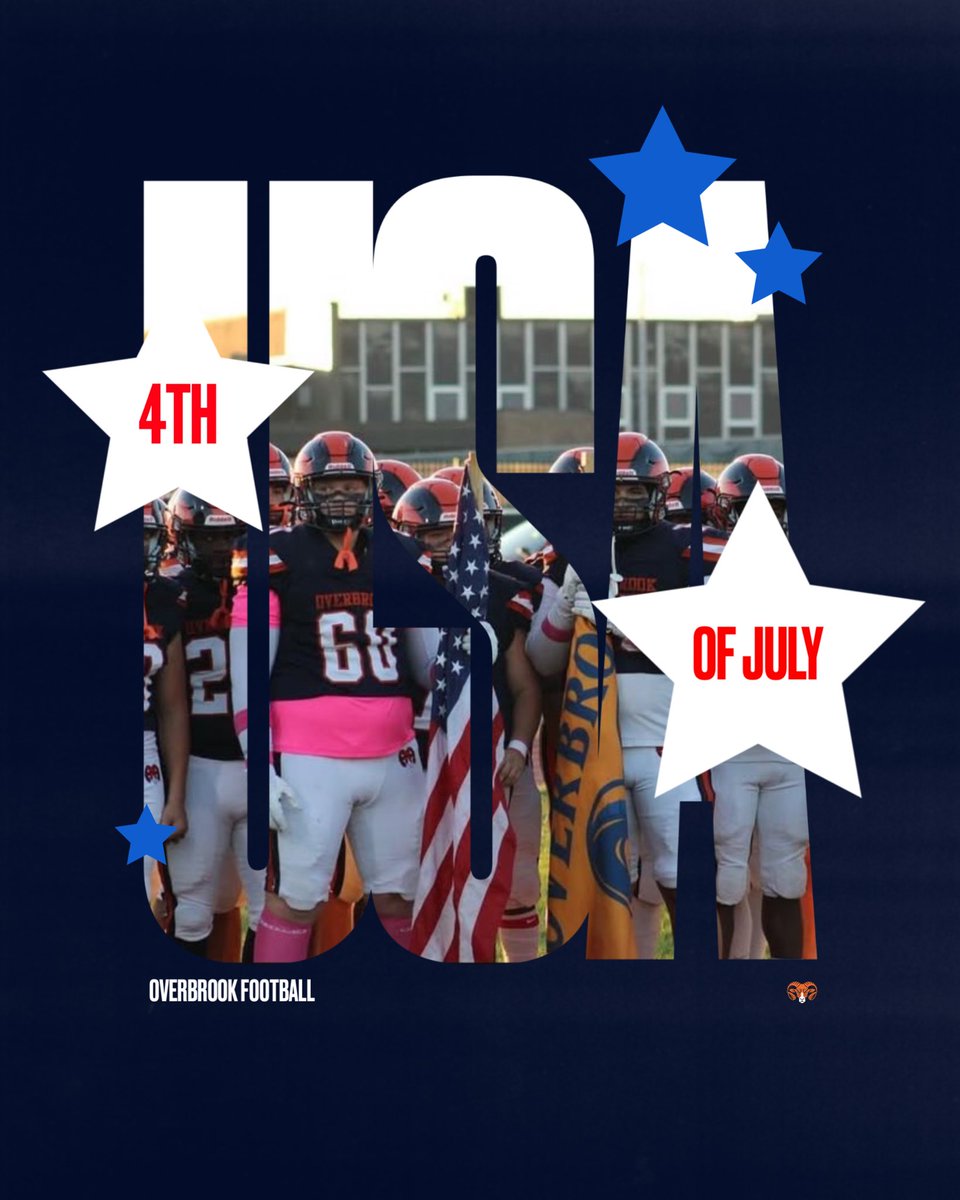 OverbrookFB's tweet image. Happy 4th of July from Overbrook Football! 🇺🇸 #GoRams