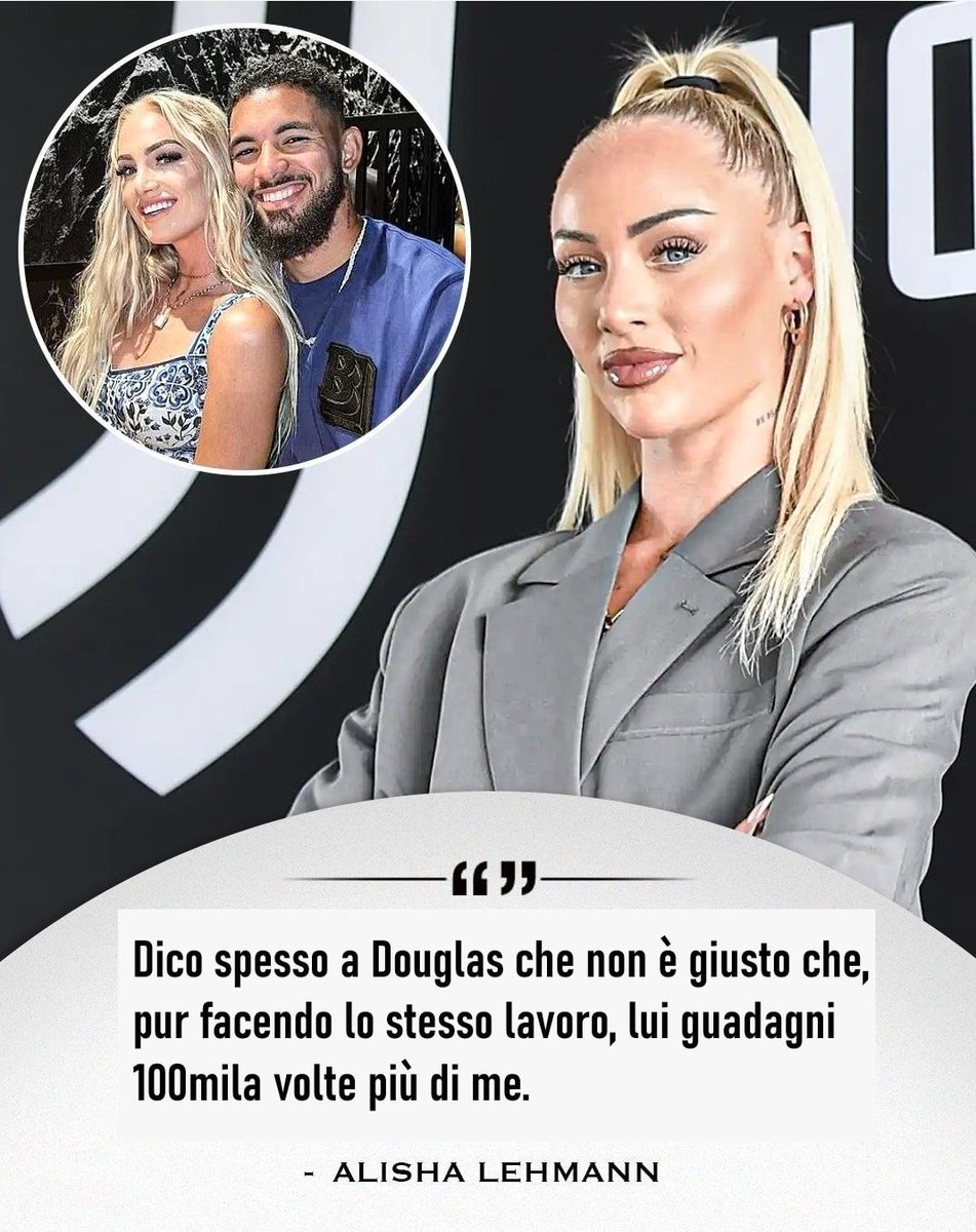 IstLiberale's tweet photo. In realtà è giustissimo: lei e Douglas Luiz sono entrambi calciatori, ma le partite di Alisha Lehmann attirano molto meno pubblico, molti meno investimenti, e molte meno reti interessate a trasmetterle. 

Lo stipendio è commisurato alle scelte dei consumatori, ed è giusto così. https://t.co/MwkulGIQCz