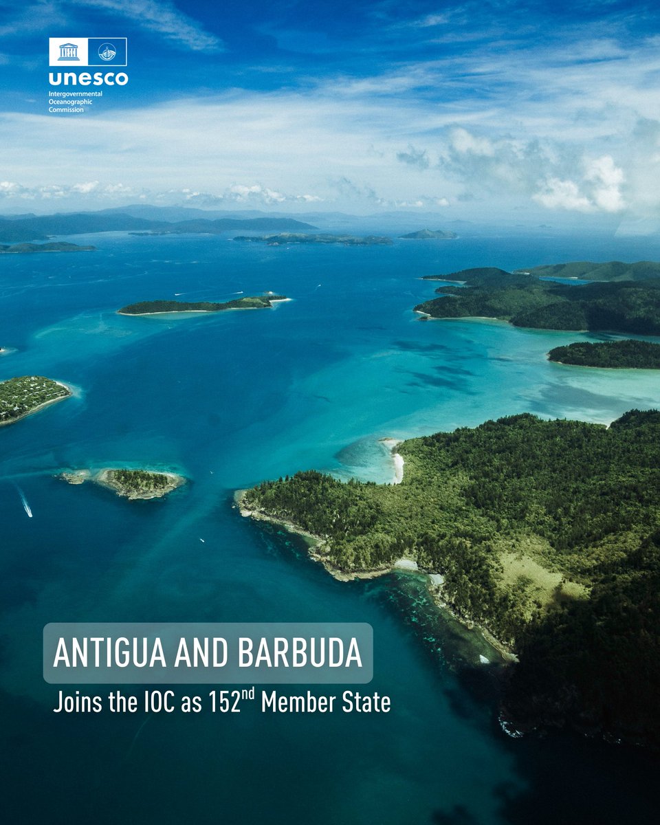 UNESCO Ocean (@iocunesco) on Twitter photo π¦π¬ Antigua and Barbuda Joins <a href="/IocUnesco/">UNESCO Ocean</a> as 152nd Member State!
We look forward to impactful collaboration with <a href="/IOCaribeOcean/">IOCARIBE (UNESCO- IOC)</a> and the broader IOC network.
π Read the full article: unes.co/ctap8v
#OceanScience #OceanAction #OceanDecade #SIDS π¦π¬ Antigua and Barbuda Joins <a href="/IocUnesco/">UNESCO Ocean</a> as 152nd Member State!
We look forward to impactful collaboration with <a href="/IOCaribeOcean/">IOCARIBE (UNESCO- IOC)</a> and the broader IOC network.
π Read the full article: unes.co/ctap8v
#OceanScience #OceanAction #OceanDecade #SIDS