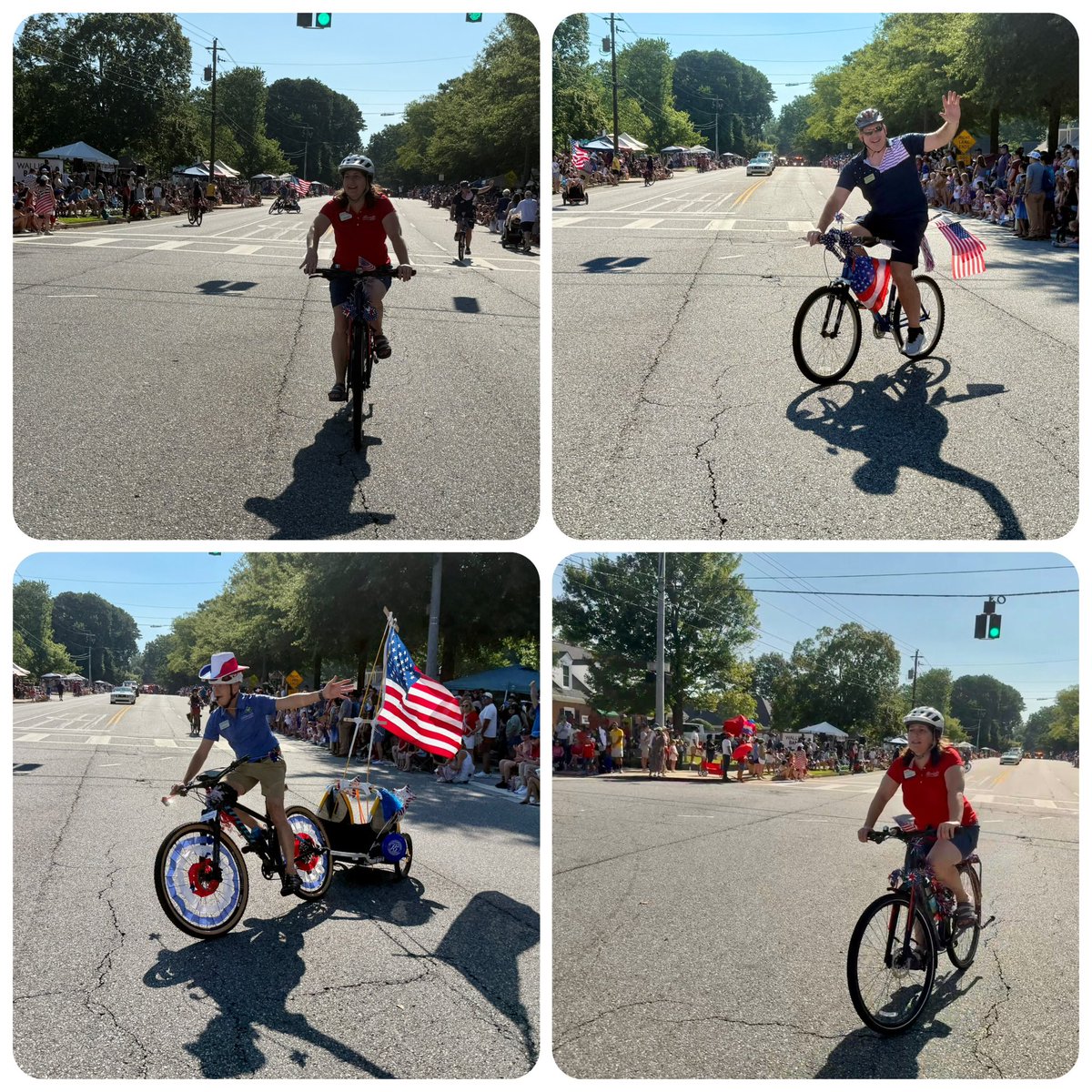 Dunwoody City Council members wheeling around for the Dunwoody 4th of July Parade!