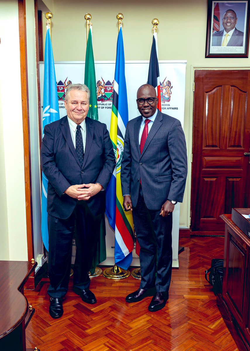 Exchanged views with Ambassador Peter Maddens <a href="/BelgiuminKenya/">Belgium in Kenya</a> ahead of our Ministerial Level Political Consultations next month. While the last one year has witnessed accelerated engagement at bilateral and multilateral levels between our two countries, there is immense scope for