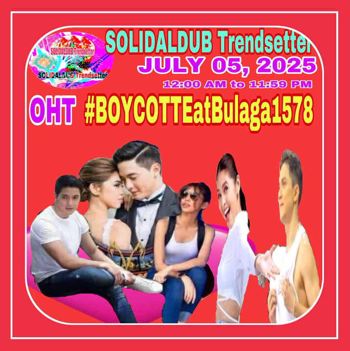 SOLIDALDUB Trendsetter (@solidaldubt) on Twitter photo TBADN has faced a lot of obstacles but we never gave up
Let's continue d fight 4 TRUTH& HONOR 4 ALDUB
<a href="/aldenrichards02/">Alden Richards</a>
<a href="/mainedcm/">Maine Mendoza</a>
& the TRUE BLOODED ALDUBNATION. RESPECT BEGETS RESPECT
Our OHT 4 JULY 05, 2025
ALDUB PA RIN
#BOYCOTTEatBulaga1578
NO TO SOLO PROJS TBADN has faced a lot of obstacles but we never gave up
Let's continue d fight 4 TRUTH& HONOR 4 ALDUB
<a href="/aldenrichards02/">Alden Richards</a>
<a href="/mainedcm/">Maine Mendoza</a>
& the TRUE BLOODED ALDUBNATION. RESPECT BEGETS RESPECT
Our OHT 4 JULY 05, 2025
ALDUB PA RIN
#BOYCOTTEatBulaga1578
NO TO SOLO PROJS