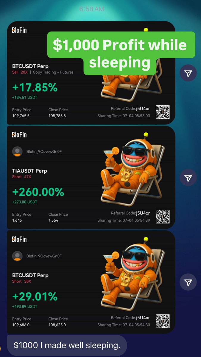CameronGeorgeT's tweet image. Money made while sleeping...
#AutomationProgram is rocking. 🚀🚀🚀🔥🔥
T.me/automation_tra…
DM us CRYPTO now to get started
#crypto #cryptok #cryptotrading #forex #forextrader #forextrading #stocks #stockmarket #stockoptions #optionstrading #viral #fyp #trend #worldwide