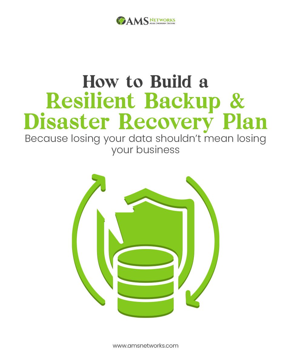 AMSNetworks's tweet image. Data loss is sudden. But it doesn’t have to be catastrophic.

At AMS Networks, we build backup &amp;amp; disaster recovery plans that keep your business running — no matter what.
⚡ Fast recovery
🔒 Data integrity
⏱️ Minimal downtime

#DisasterRecoveryPlanning #AMSNetworksSecure