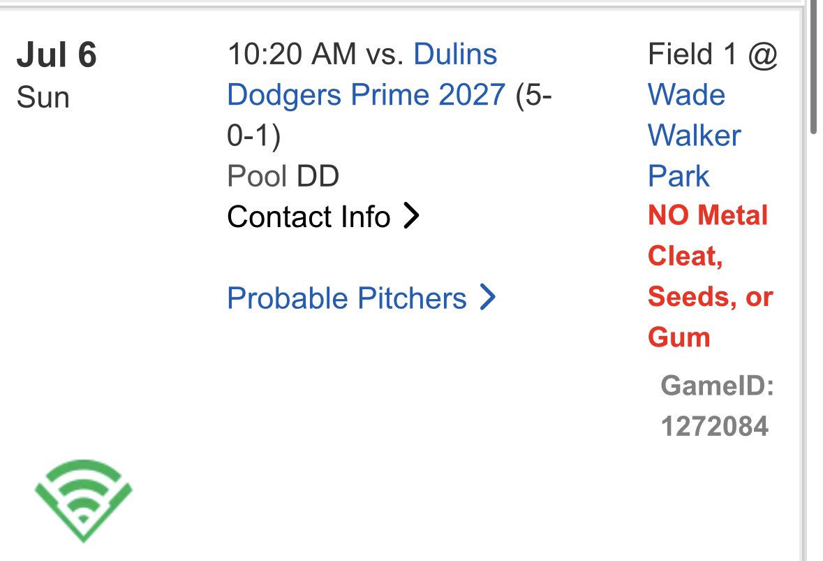 Looking forward to the 16u PG WWBA! I will be pitching game 1 with <a href="/elite_national2/">Elite National</a>. Schedule below 

<a href="/jgrosse32/">Jonathan Grosse</a> <a href="/PG_Scouting/">Perfect Game Scout</a> <a href="/CBGScoutTeam/">CBG Scout Team</a> <a href="/SoudyBaseball/">Souderton Baseball</a>