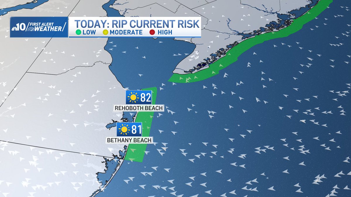 rjohnsontv's tweet image. Great weather Down the Shore & for the Delaware Beaches today - plus a low risk of rip currents on this 4th of July!