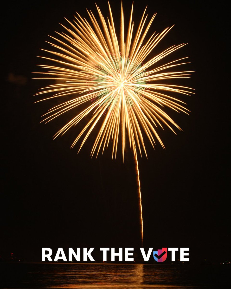 Happy 4th of July! 🎆

Join us today to give voters more freedom, more expression, and more power through #RankedChoiceVoting! 
rankthevote.us/take-action/#v…