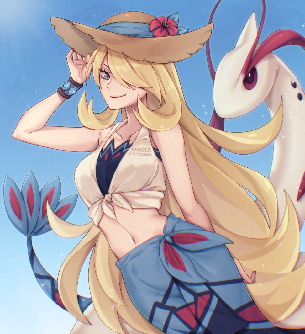 symocosmos's tweet image. Cynthia and Milotic 💦 #pokemon