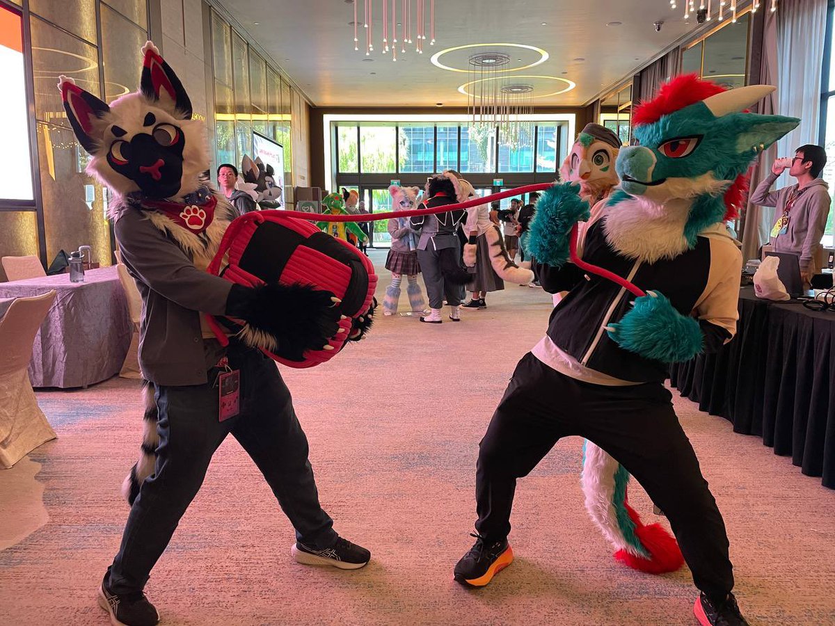 Don’t steal my yarn &gt;:(

#FursuitFriday 
📸: <a href="/Divided_Raccoon/">Mavvy 💙💔</a>