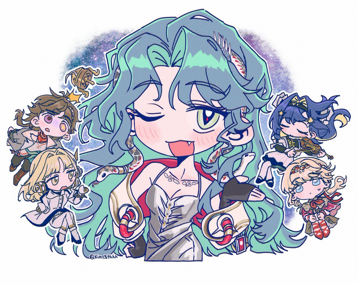 인장용으로 시작한건데 그리다 뽕차서 단체샷 나와버림