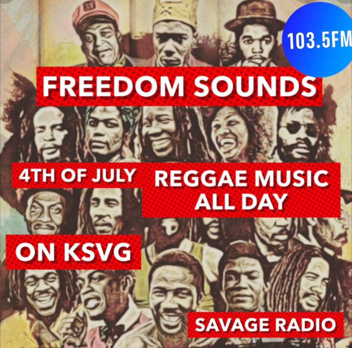 KSVGfmradio's tweet photo. Happy 4th of July!
Savage Radio celebrates this great day with Reggae and Ska music all day 24 hours solid! Kick back light up that BBQ or what ever you light up!
Have a drink and listen to Freedom Sounds all day!
STREAM :

https://t.co/KXkjMOpWzn https://t.co/HHC50tXokb