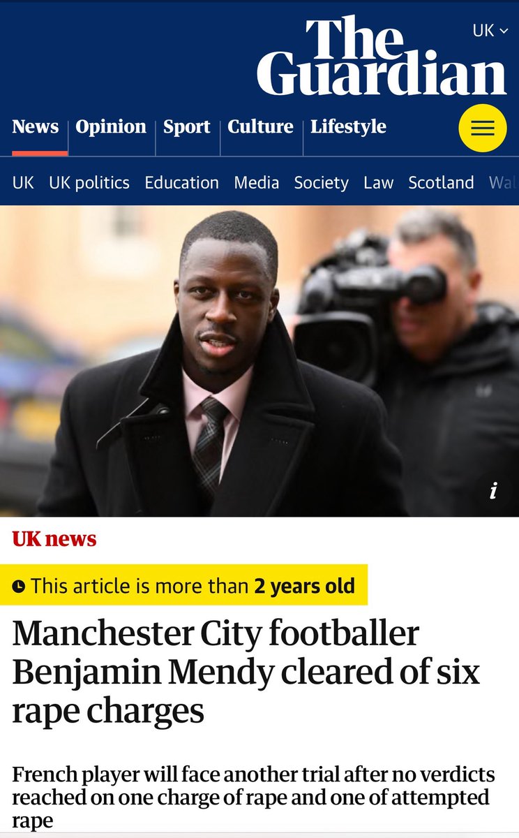 Everyone on here is judging Partey before he has his day in court. 

Benjamin Mendy was accused of 6 counts of rape was found not guilty. 

I’m not saying Partey is innocent nor am I saying he’s guilty I’m saying don’t judge until the case is done