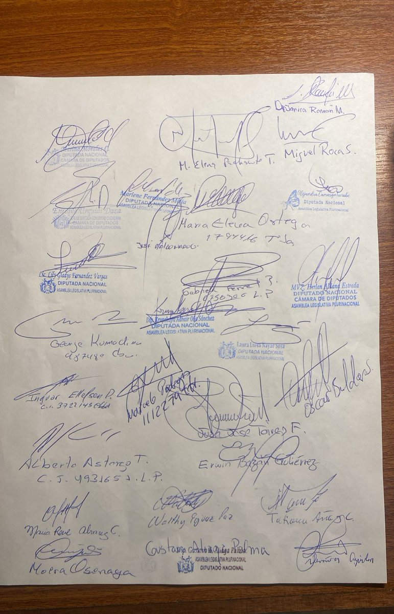 El MAS quiere entregar el litio a una transnacional china. Pedimos aplazar el contrato hasta un nuevo gobierno legítimo. No lo permitieron. Tampoco permitimos que se vaya a votación. 
Mis colegas hicieron una carta de rechazo al contrato.
Los que no firmaron que expliquen.
