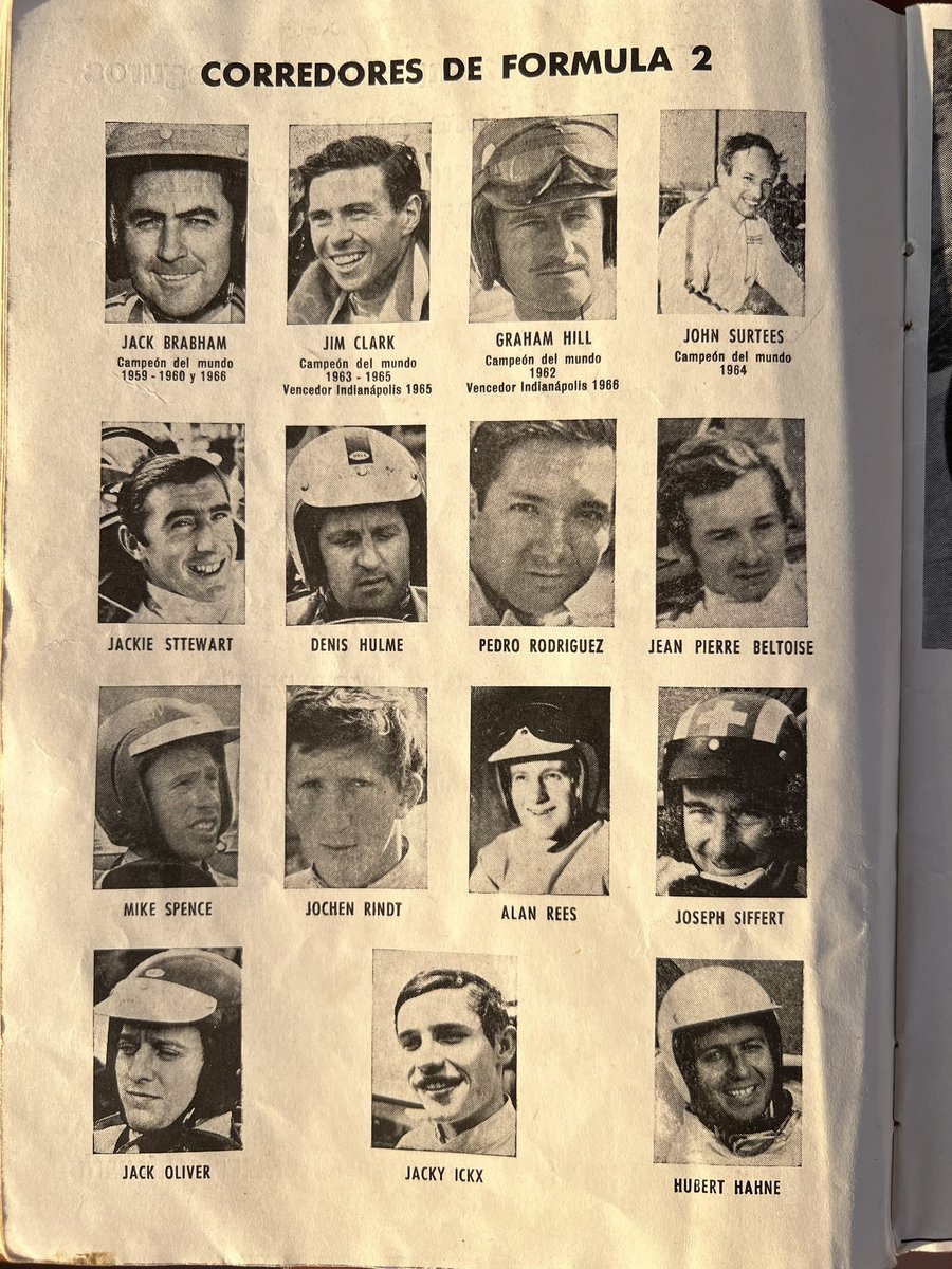 Programa original, Montjuic 1967. Era quan els pilots de F1 també competien en F2.
La pole, Jim Clark, Lotus 1’34”1.
Els tres primers, Jim Clark, Jochen Rindt, Denis Hulme.
📸 Ernest Freixas