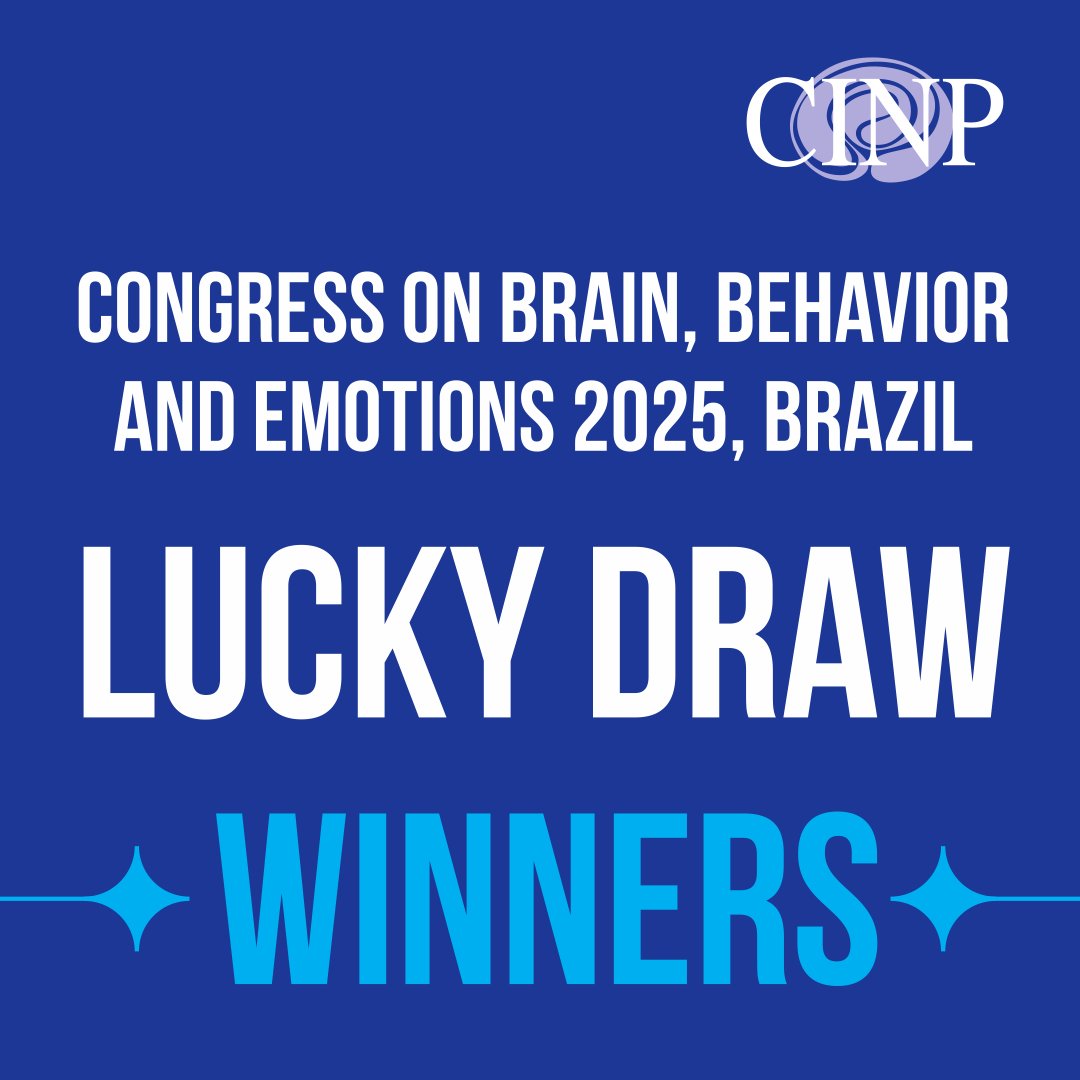 theCINP's tweet image. We are delighted to announce that the lucky winners of the free registration to CINP2026 from @congressobrain are:
🟢Anna Cristina Rizzato
🟢Gabriel Rios Carneiro de Britto
🟢Antonio Barreto
🟢Micaelle Oliveira
Congratulations and we look forward to meeting you in Glasgow!
#cinp